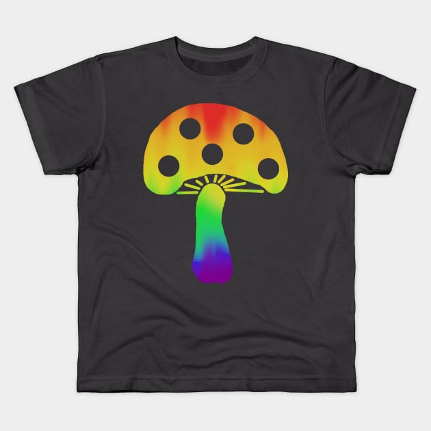 Rainbow Mushroom Kids T-Shirt by LochNestFarm